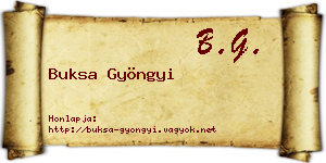 Buksa Gyöngyi névjegykártya